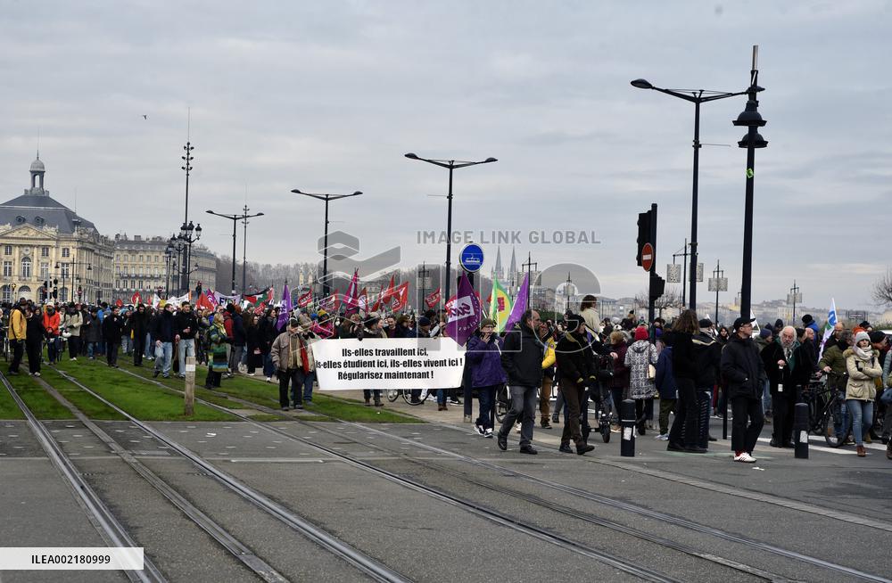 Anti-Immigration Law Protest - Bordeaux