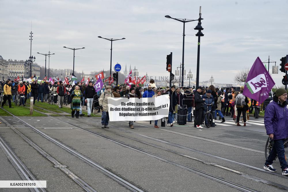 Anti-Immigration Law Protest - Bordeaux
