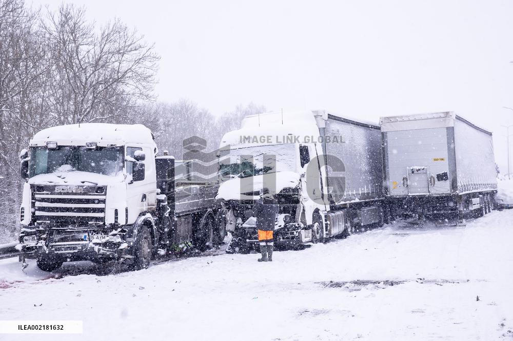 A multi-vehicle accident