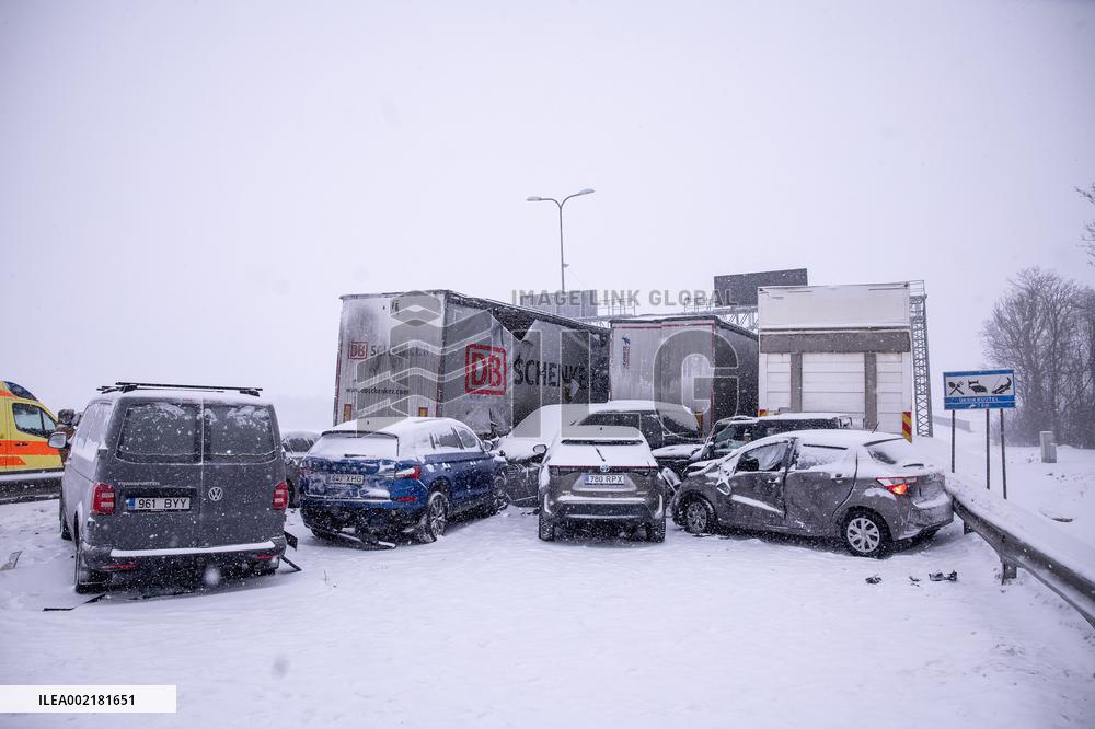 A multi-vehicle accident