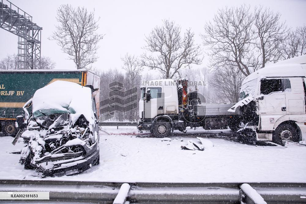 A multi-vehicle accident