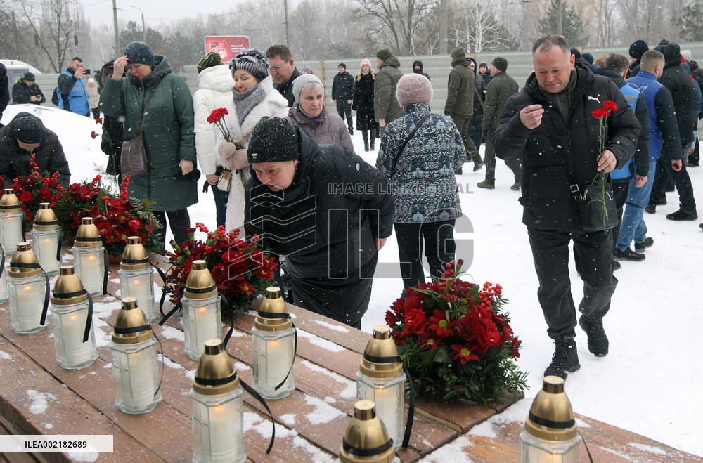 Victims of Russian missile attack remembered in Dnipro