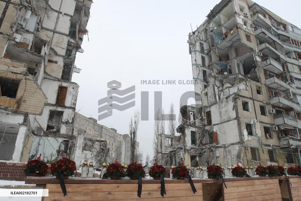 Victims of Russian missile attack remembered in Dnipro