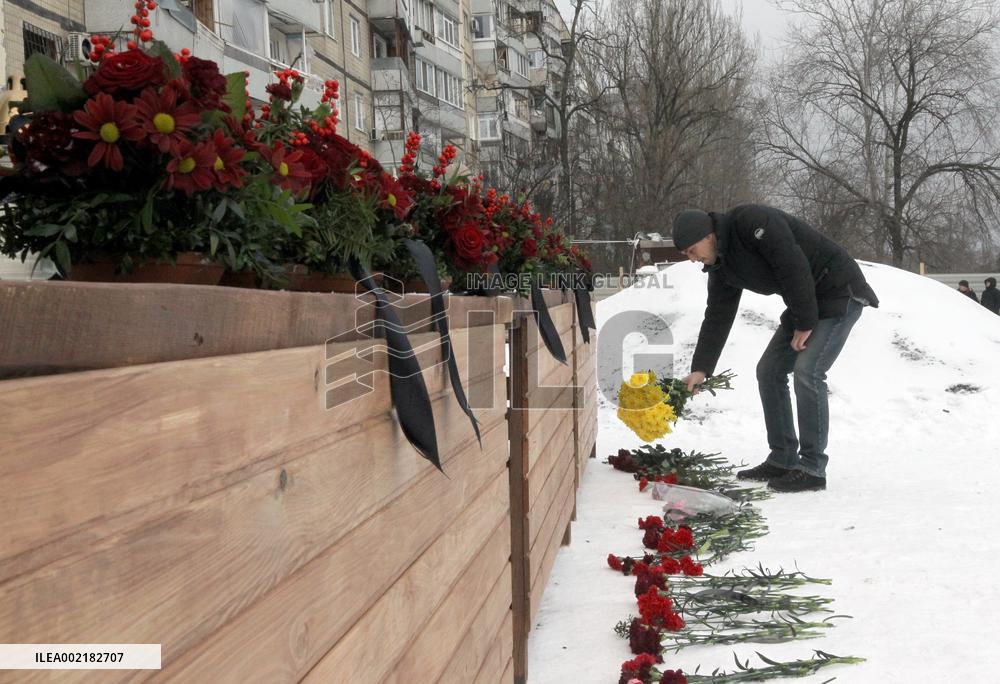 Victims of Russian missile attack remembered in Dnipro
