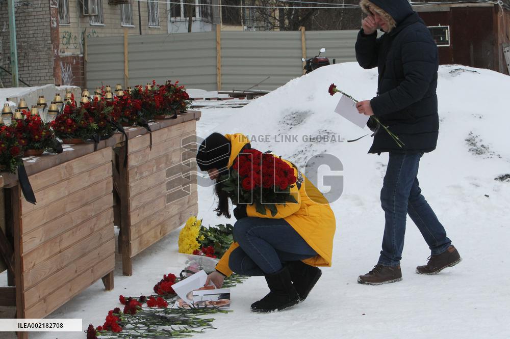 Victims of Russian missile attack remembered in Dnipro