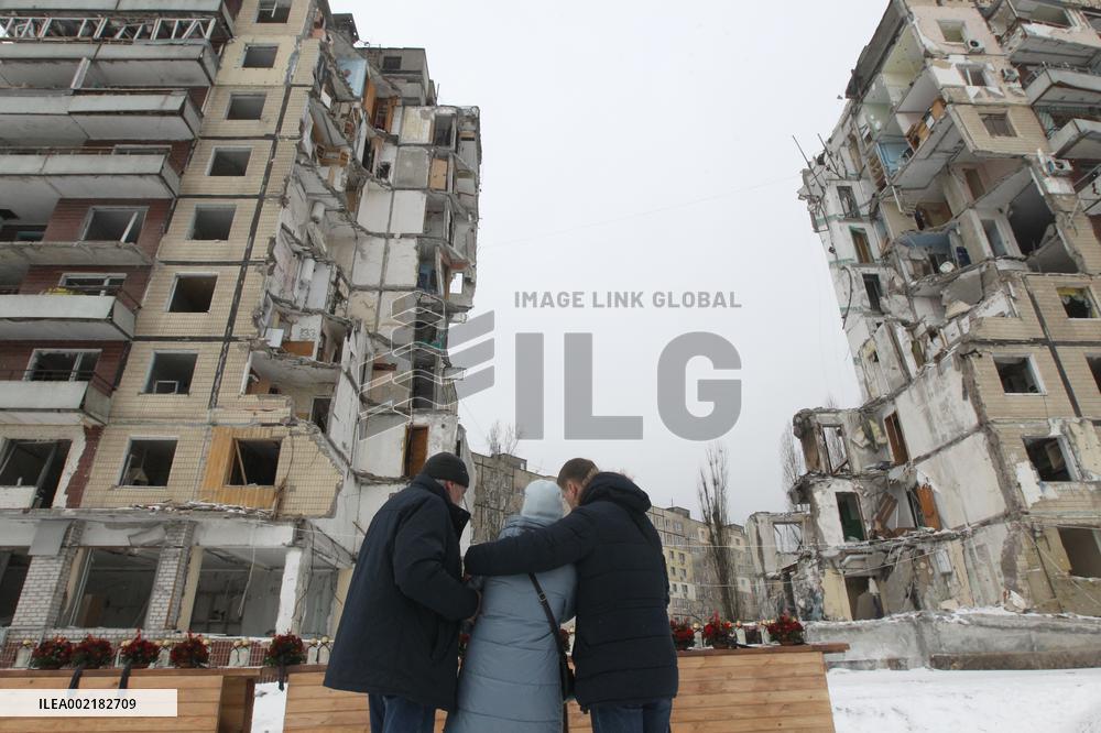 Victims of Russian missile attack remembered in Dnipro