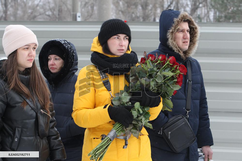 Victims of Russian missile attack remembered in Dnipro