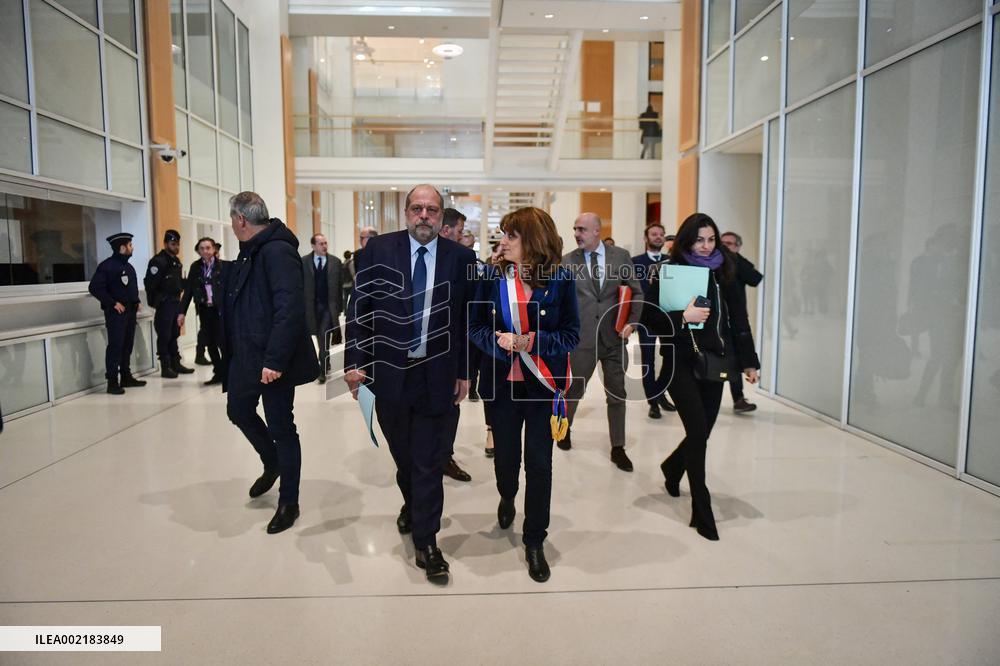 Eric Dupond-Moretti Visits The Judicial Court of Paris