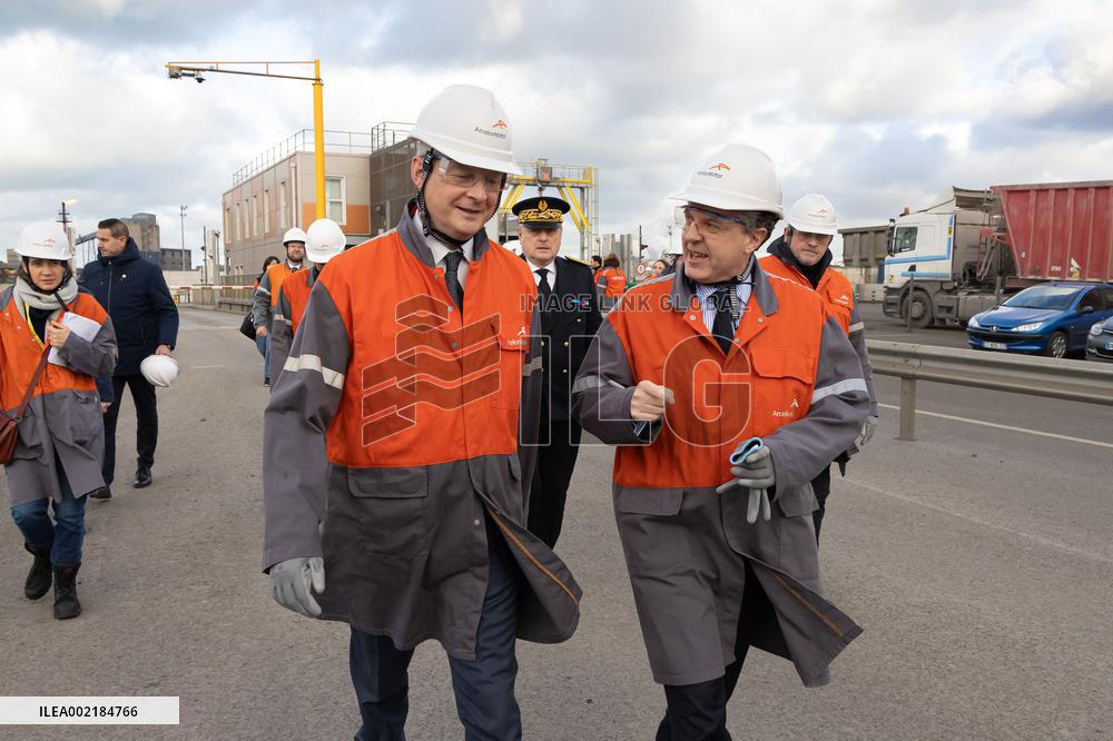 Bruno Le Maire and Christophe Bechu visiting ArcelorMittal - Dunkirk