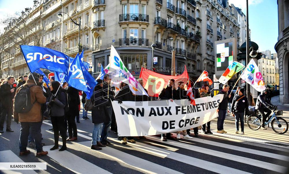 Protest against the closure of preparatory classes for the grandes ecoles