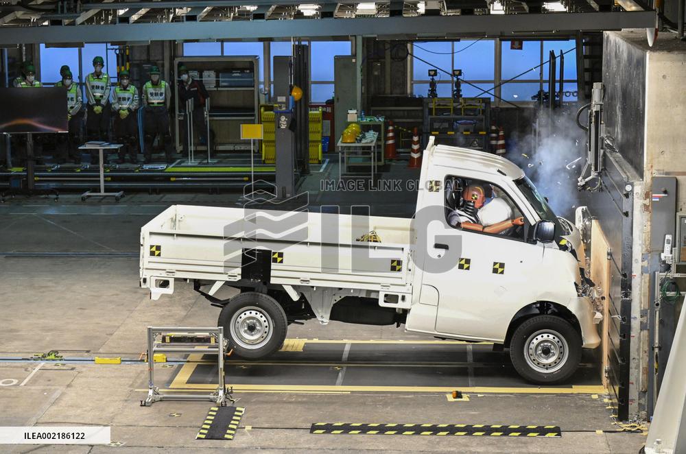 Safety test at Daihatsu factory