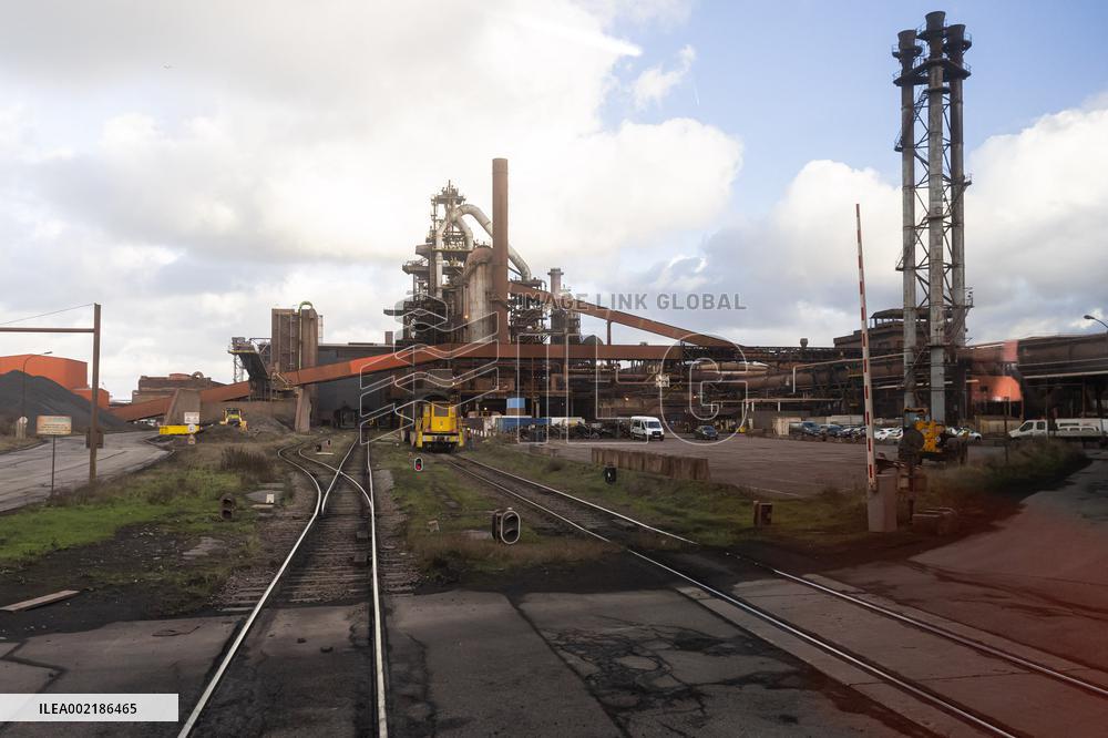 Christophe Bechu And Bruno Le Maire ArcelorMittal Steel Works - France