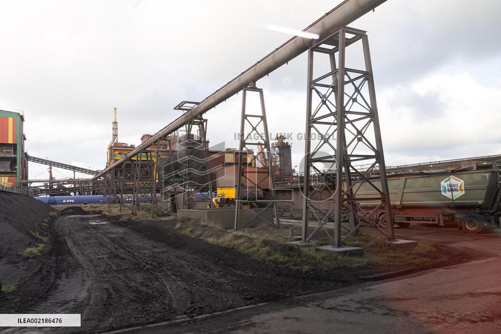 Christophe Bechu And Bruno Le Maire ArcelorMittal Steel Works - France