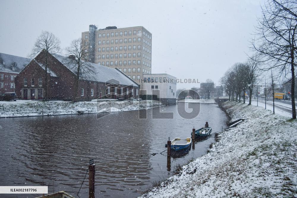 Snowfall Blankets The Northern Region Of Brabant - Netherlands