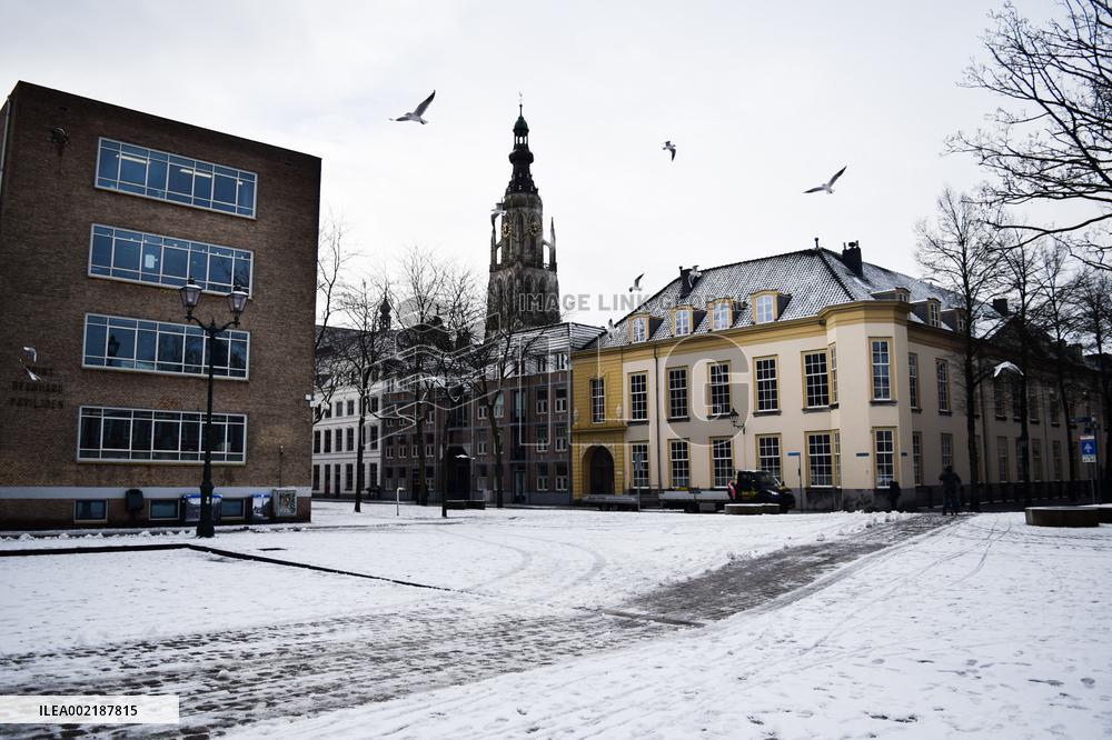Snowfall Blankets The Northern Region Of Brabant - Netherlands