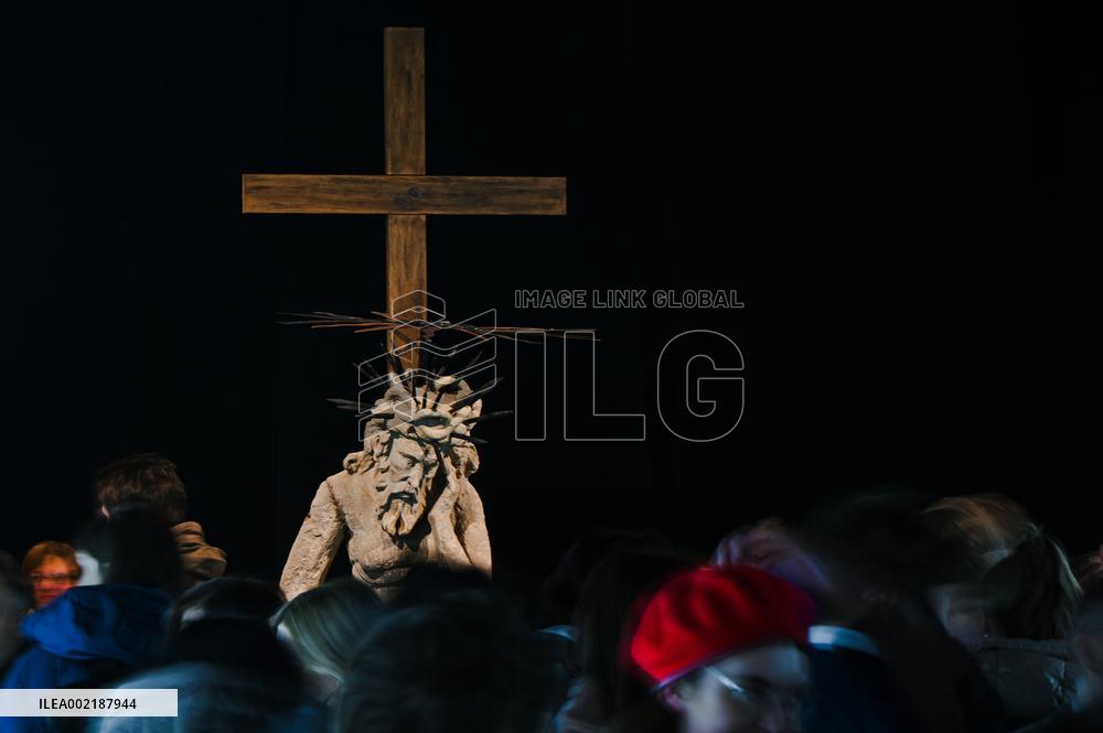 Presentation of restore Pensive Christ sculpture in Lviv