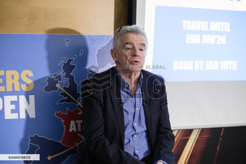 Ryanair CEO Michael O'Leary Press Conference - Brussels