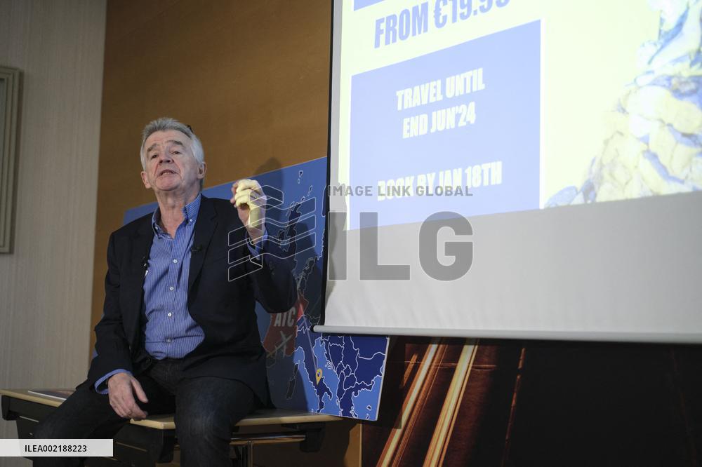 Ryanair CEO Michael O'Leary Press Conference - Brussels