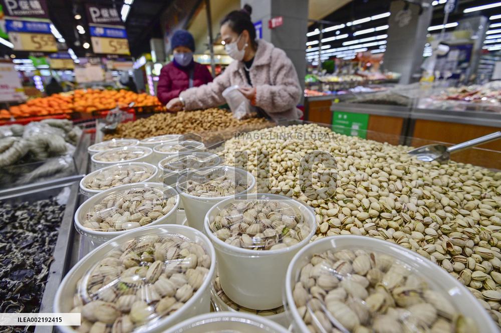 Customers Shop at A Supermarket in Qingzhou