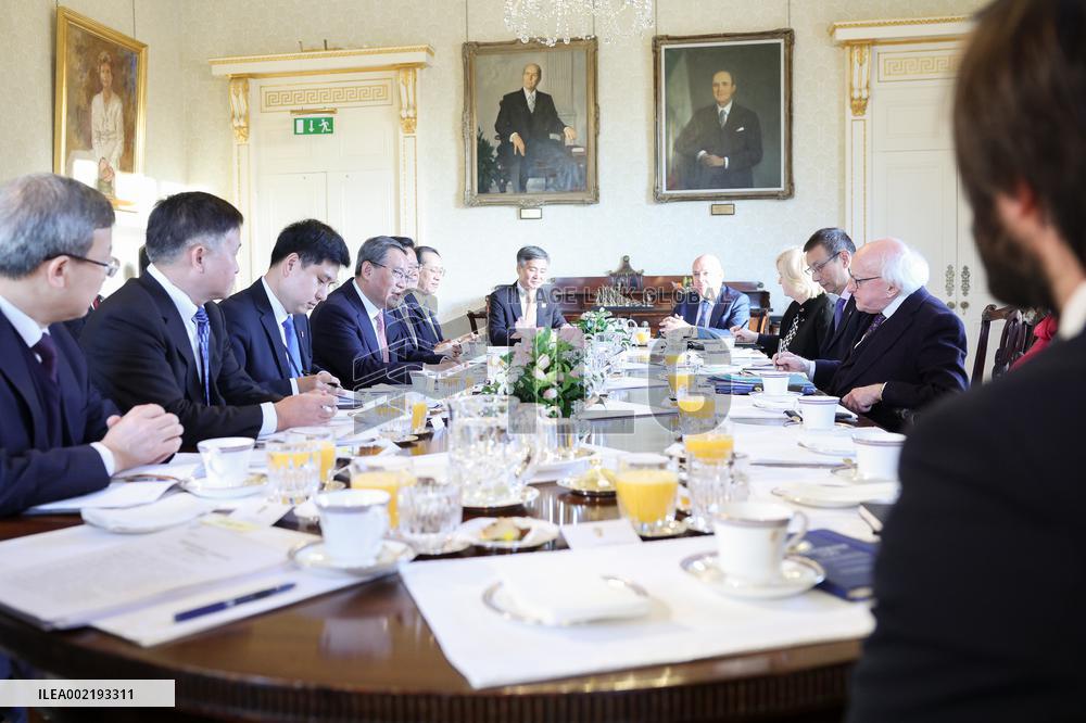 IRELAND-DUBLIN-CHINA-LI QIANG-IRISH PRESIDENT-MEETING