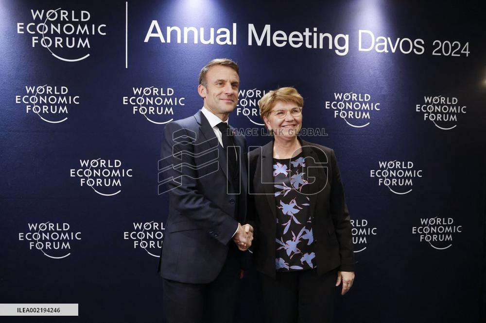 Macron At World Economic Forum - Davos