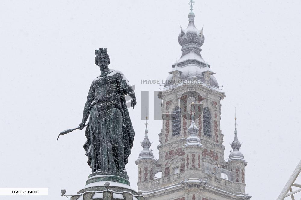 FRANCE-LILLE-SNOW