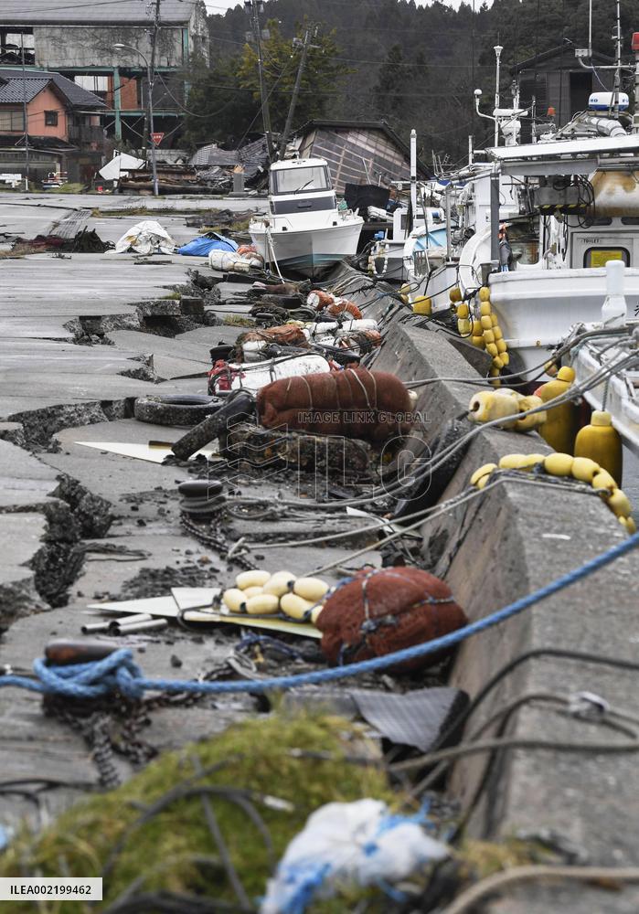 Aftermath of strong quake in central Japan