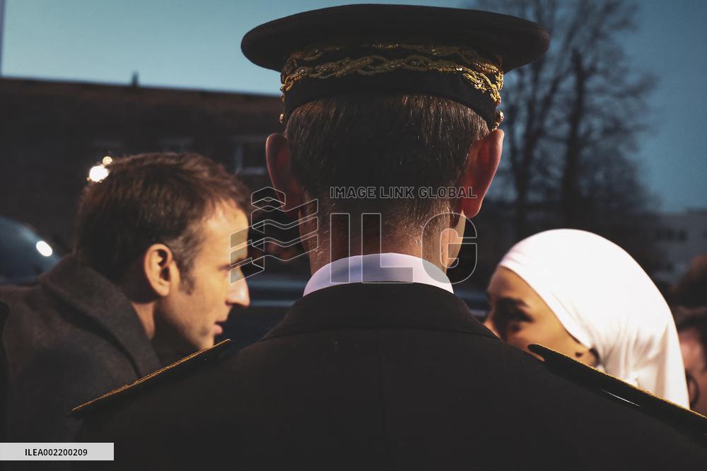 Macron And Dati Visit The Ateliers Medicis - Clichy-sous-Bois