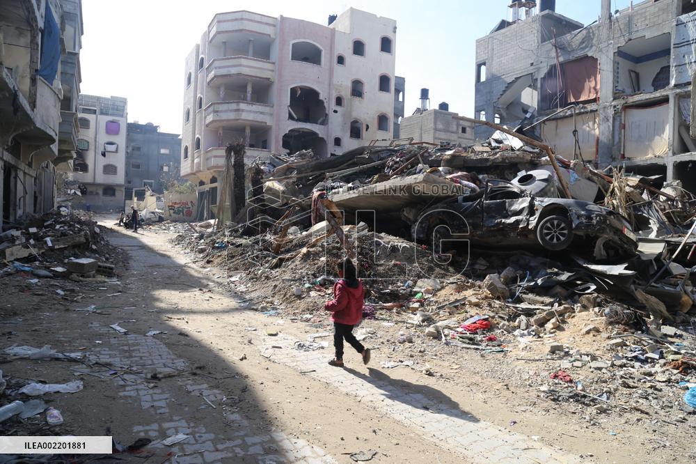 MIDEAST-GAZA-JABALIA REFUGEE CAMP-ISRAEL-HAMAS CONFLICT-AFTERMATH