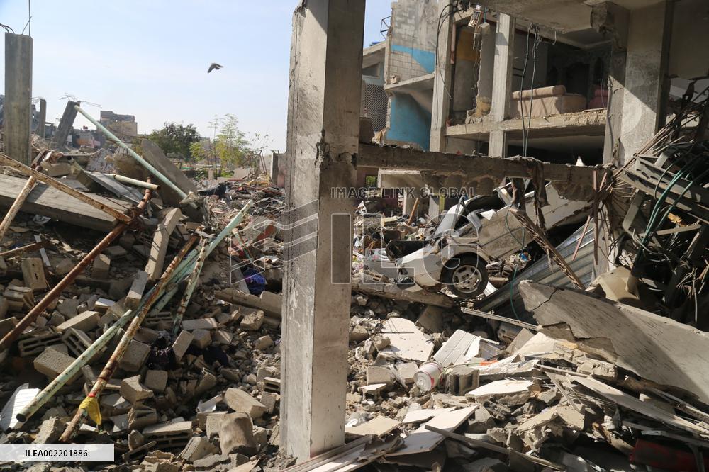 MIDEAST-GAZA-JABALIA REFUGEE CAMP-ISRAEL-HAMAS CONFLICT-AFTERMATH