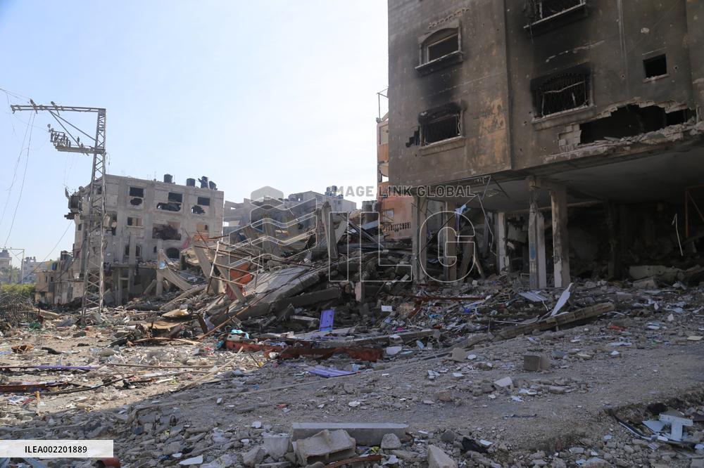 MIDEAST-GAZA-JABALIA REFUGEE CAMP-ISRAEL-HAMAS CONFLICT-AFTERMATH