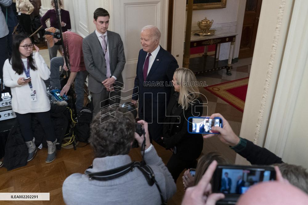 President Joe Biden welcomes mayors attending the U.S. Conference of Mayors Winter Meeting