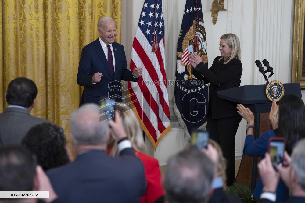 President Joe Biden welcomes mayors attending the U.S. Conference of Mayors Winter Meeting