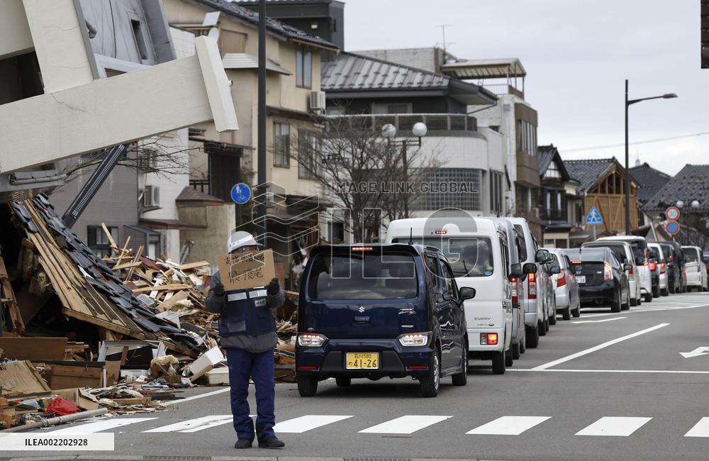 Aftermath of strong earthquake in central Japan