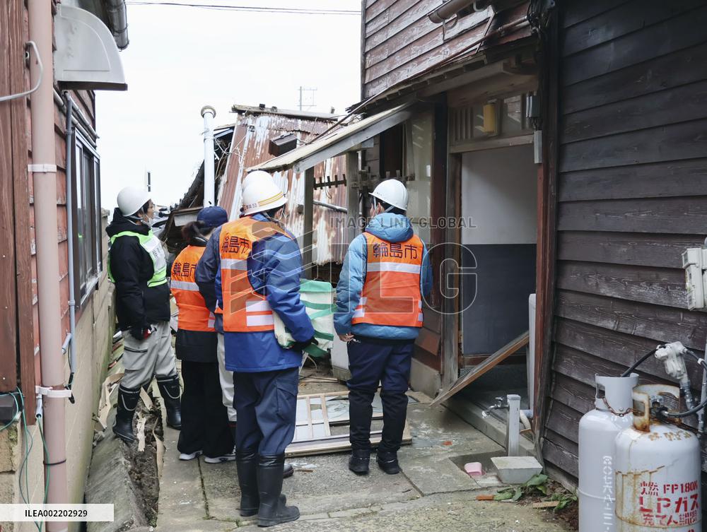 Aftermath of strong earthquake in central Japan