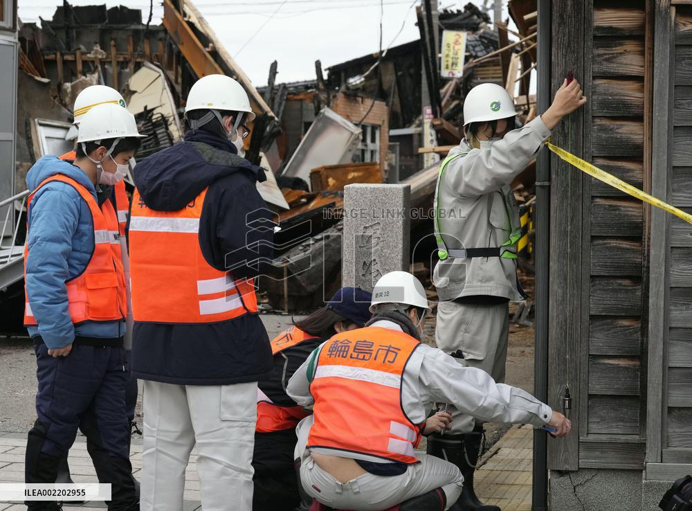Aftermath of strong earthquake in central Japan