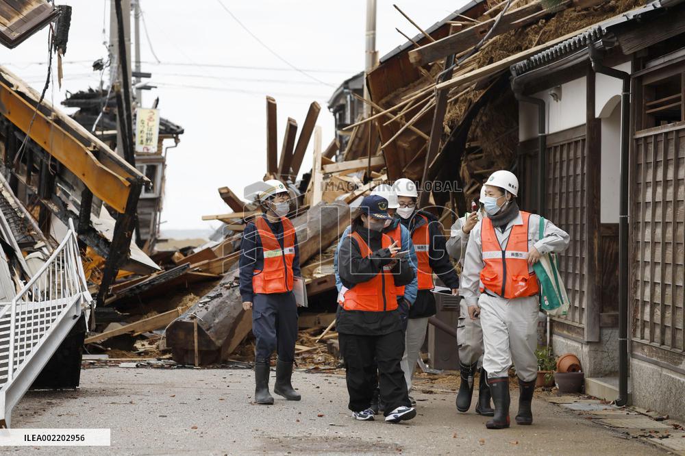 Aftermath of strong earthquake in central Japan