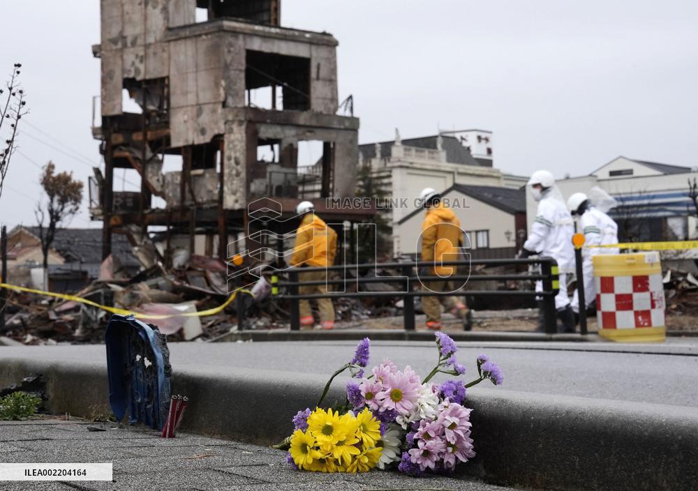 Aftermath of strong earthquake in central Japan