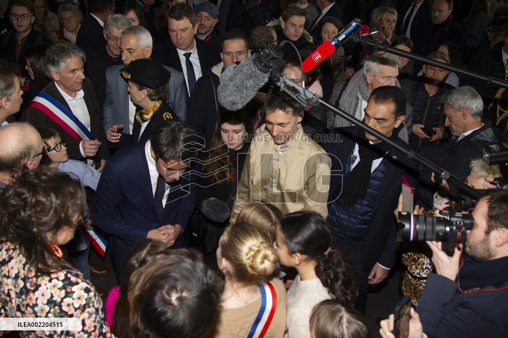 Prime Minister Gabriel Attal Visit To Rhone Department