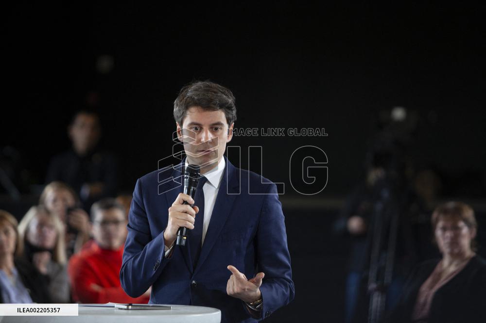 Prime Minister Gabriel Attal Visit To Rhone Department