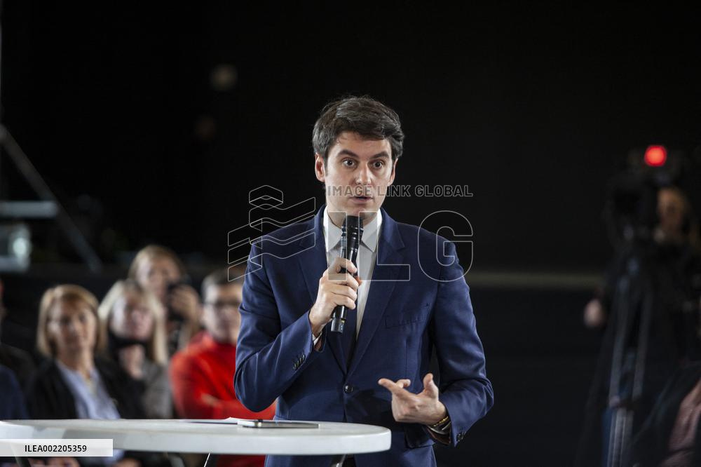 Prime Minister Gabriel Attal Visit To Rhone Department