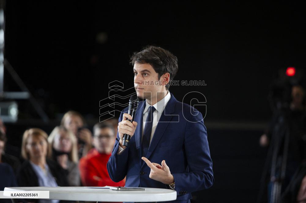 Prime Minister Gabriel Attal Visit To Rhone Department