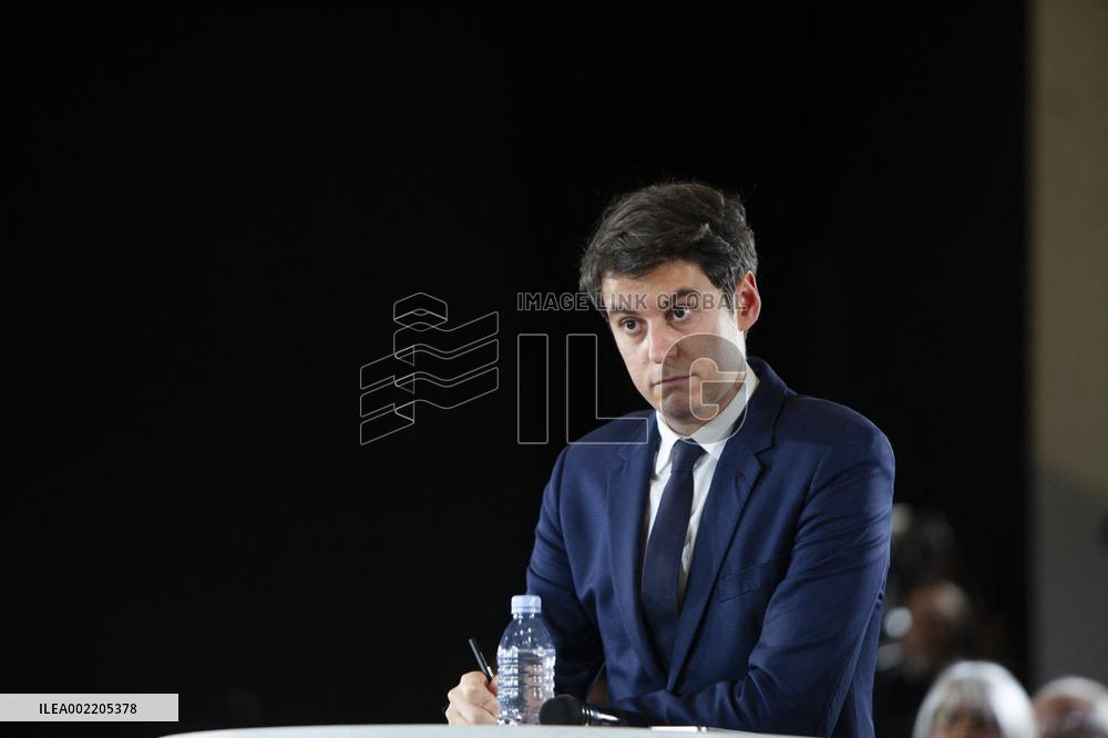 Prime Minister Gabriel Attal Visit To Rhone Department