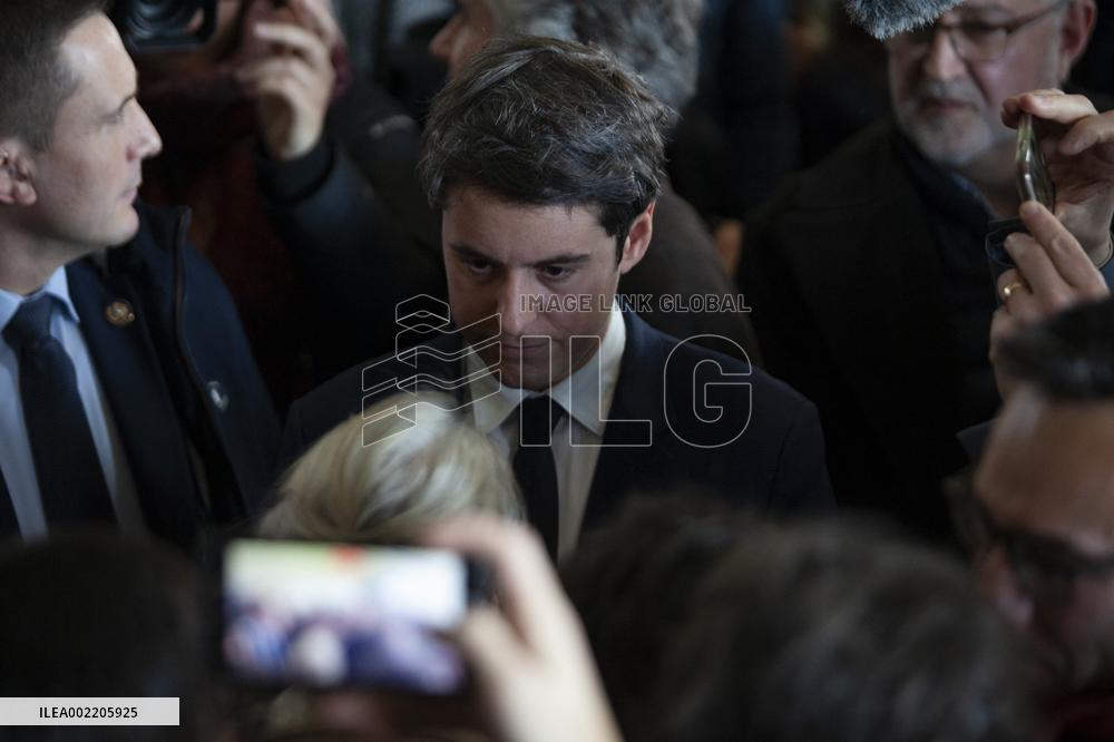 Prime Minister Gabriel Attal Visit To Rhone Department