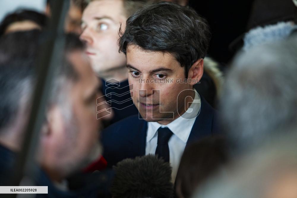 Prime Minister Gabriel Attal Visit To Rhone Department