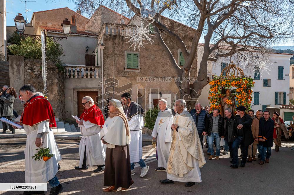 Celebration Of Patron Saint Of Shepherds And Farmers - Corsica