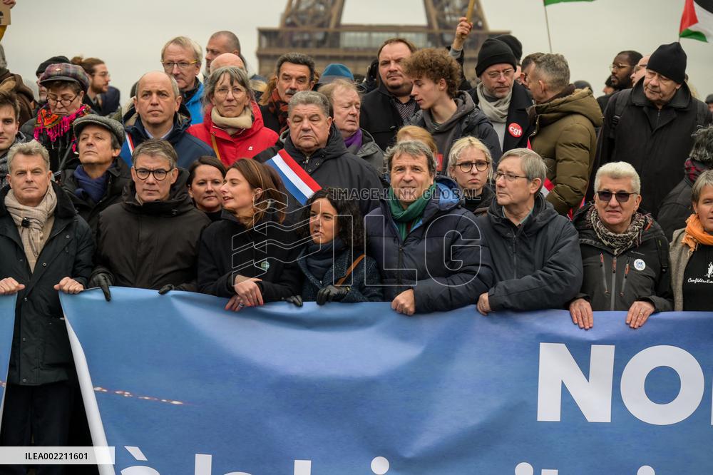 Protest Over Immigration Law - Paris
