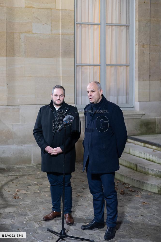 Farmers Unions meet with French Prime Minister - Paris