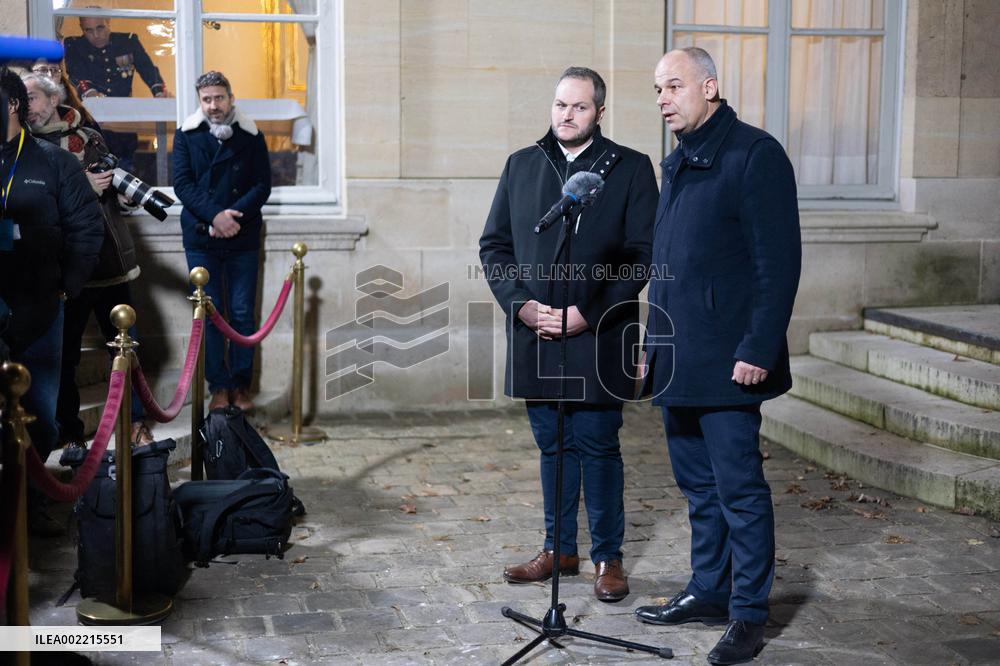 Farmers Unions meet with French Prime Minister - Paris