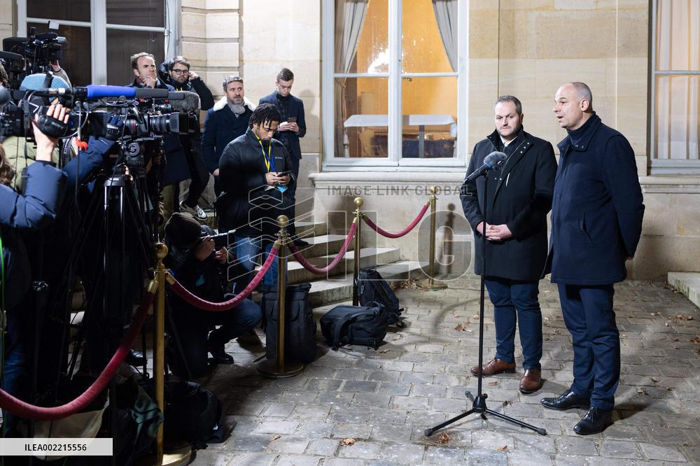 Farmers Unions meet with French Prime Minister - Paris